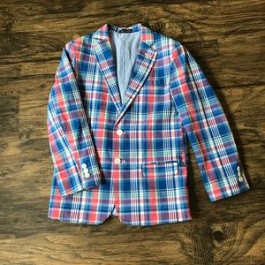 Boys Izod Plaid Blazer Size 12R